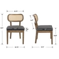 thumbnail image 2 of Dayalane Rattan Dining Chairs Set of 2, Upholstered Farmhouse Cane Back Chairs with Wooden Frame for Kitchen, Dining, Living Room, Charcoal, 2 of 9