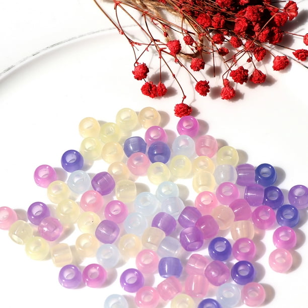 1500 Pcs UV Beads Color Changing Sun Sensitive UV Reactive Plastic Pony  Beads, S