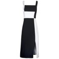 thumbnail image 1 of Christian Siriano Womens Colorblocked Sheath Midi Dress, Black, Large, 1 of 1