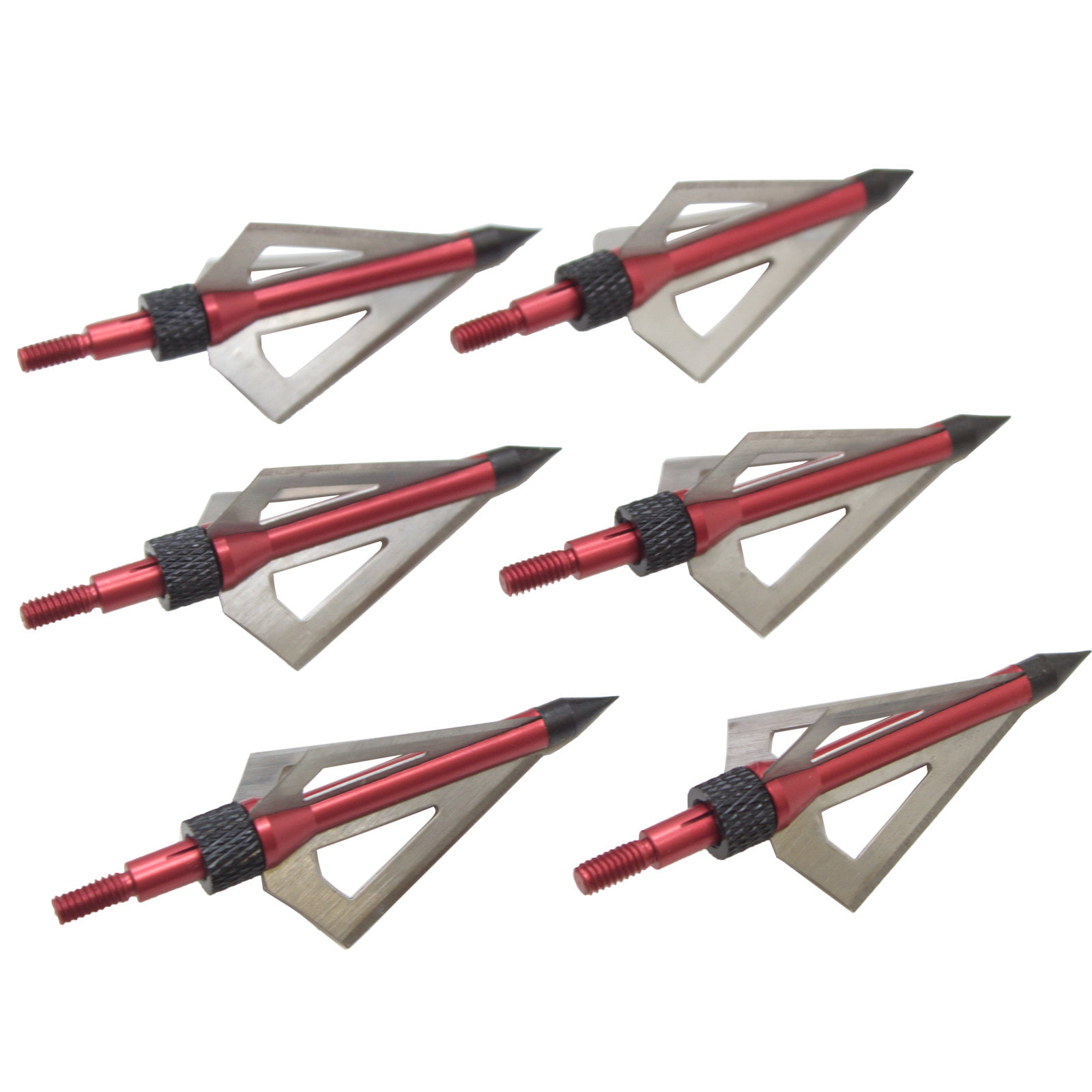 6x Sharp Broadheads 3 Blade Metal Black Archery hunting Arrow Tips 100 Grains 