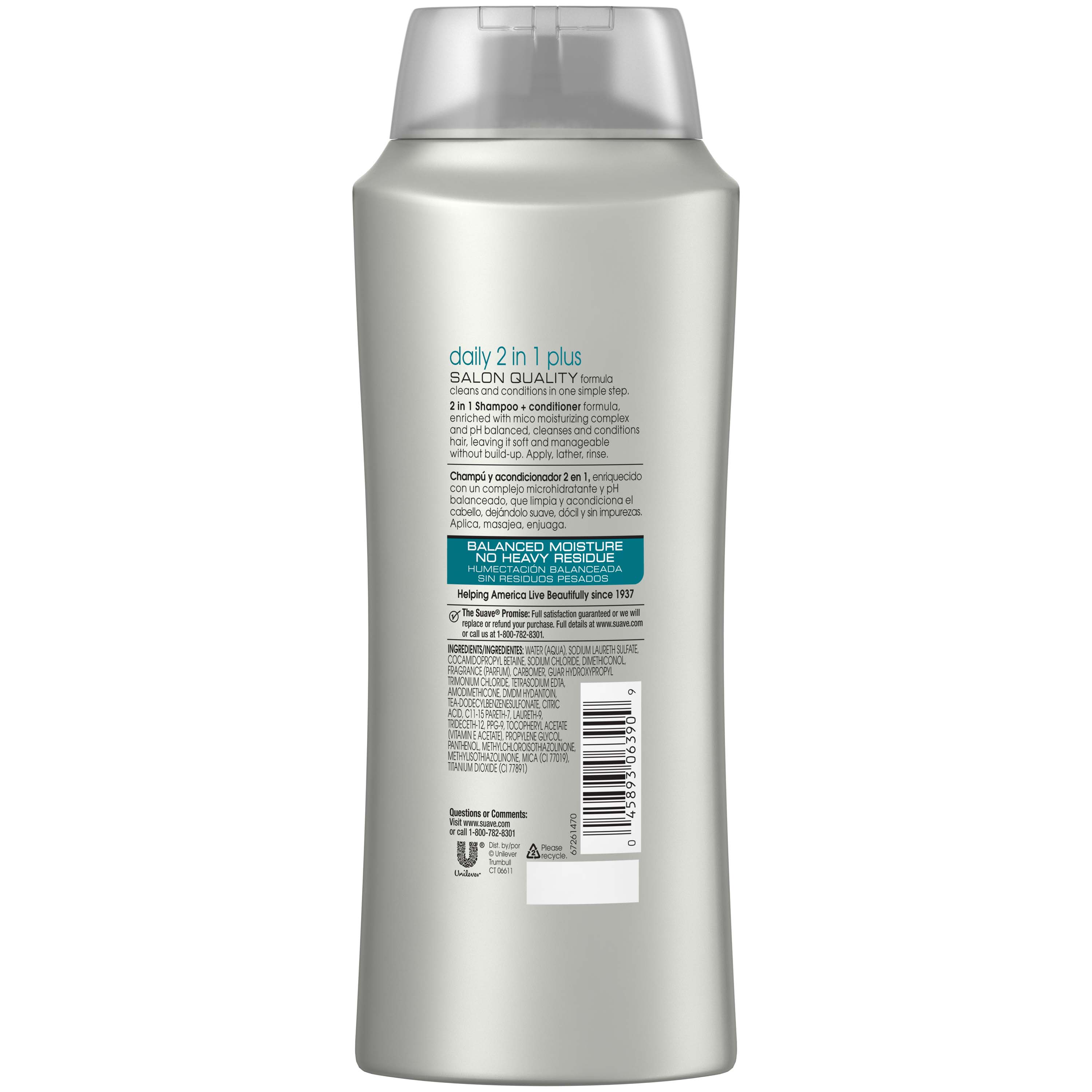 Suave Professionals Clarifying Moisturizing Daily Plus 2 in 1 Shampoo and Conditioner, 28 fl oz - image 4 of 10