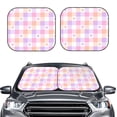thumbnail image 2 of Gukieu Heart Buffalo Plaid Print Car Windshield Sun Visor, Foldable Anti-UV Car Sun Visor Suitable for Vans, Trucks Car Accessories-Small, 2 of 6
