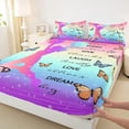 thumbnail image 3 of Homewish Cheer Team Cheerleading Twin Sheet Sets 3pcs for Kids Children Girls,Flying Butterflies Twin Fitted Sheet Microfiber,Abstract Gradient Ombre Breathable Flat Sheet,Super Cozy Room Decor, 3 of 7