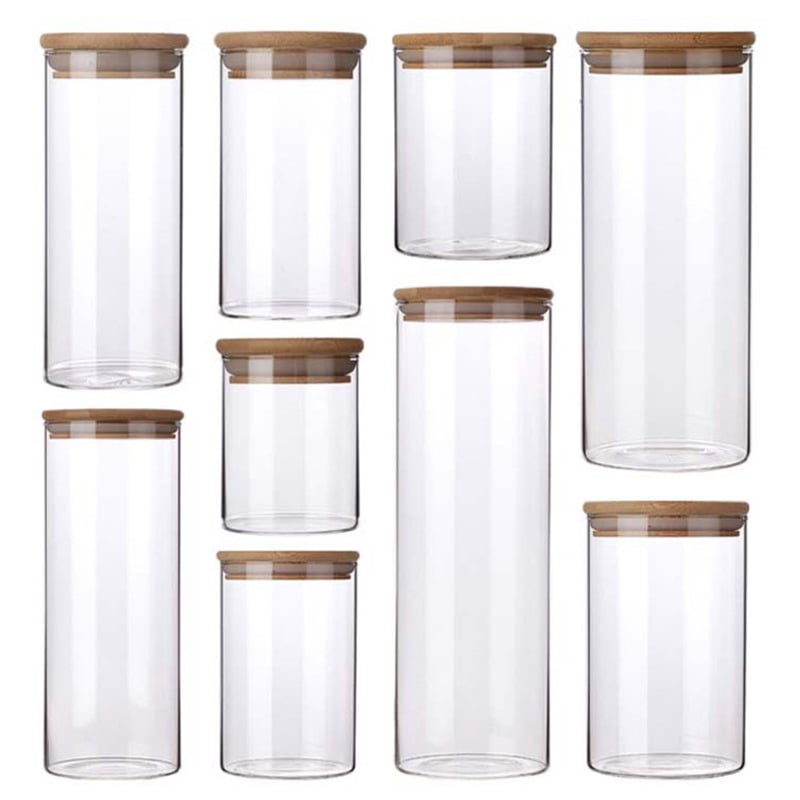 Kitchen Clear Glass Jars Large Capacity Storage Jar for Beans Cereals Crops  9.5*10cm 