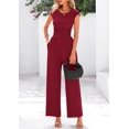 thumbnail image 3 of Mono PRETTYGARDEN de Verano para Mujer en Rojo Vino Acanalado, 3 of 8