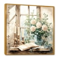 thumbnail image 2 of Designart "Antique Floral Window Charm in White and Green" Farm Framed Wall Art - Country White Farm Windows Bedroom Framed Canvas Wall Art, 2 of 6