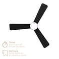 thumbnail image 6 of Aero 42in 3-Blade Smart Flush Mount Fan 2700K-6000K CCT Tunable Range LED Light Kit with Remote Control and Black Hardware with Reversible Blades Weathered Wood or Black Works With iOS or Android App, 6 of 10