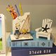 thumbnail image 3 of Sky Blue Estatua moderna de la pantera de la decoración casera en miniatura para los artes para el gabinete de la TV del estante, 3 of 5