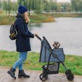 thumbnail image 6 of Wedyvko 4 Wheels Pet Stroller Dog Cat Stroller Storage Basket and Cup Holder,Navy, 6 of 6