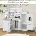 thumbnail image 5 of Costway Kid’s Corner Kitchen Playset Wooden Chef Play with Sink Stove Range Hood Utensils, 5 of 9