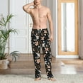 thumbnail image 5 of Uemuo Lilies Flowers Pattern Men's Wide Leg Palazzo Lounge Pants with Pockets Light Weight Loose Comfy Casual Pajama Pants-XX-Large, 5 of 9