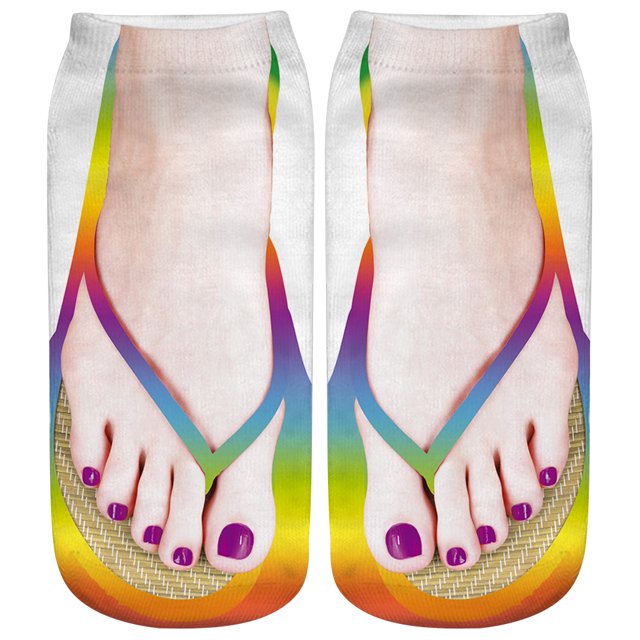 Calcetines 1 par Patrón 3D Divertido Transpirable Regalo de Navidad de Halloween (Colorido)