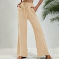 thumbnail image 5 of 8QIDA Jumpsuits for Women Dressy Party Fashion Women's Pants Solid Elastic Waist Trouser Pant High Waist Wide Leg Regular Fit Palazzo Pants with Pocket Xl, 5 of 7