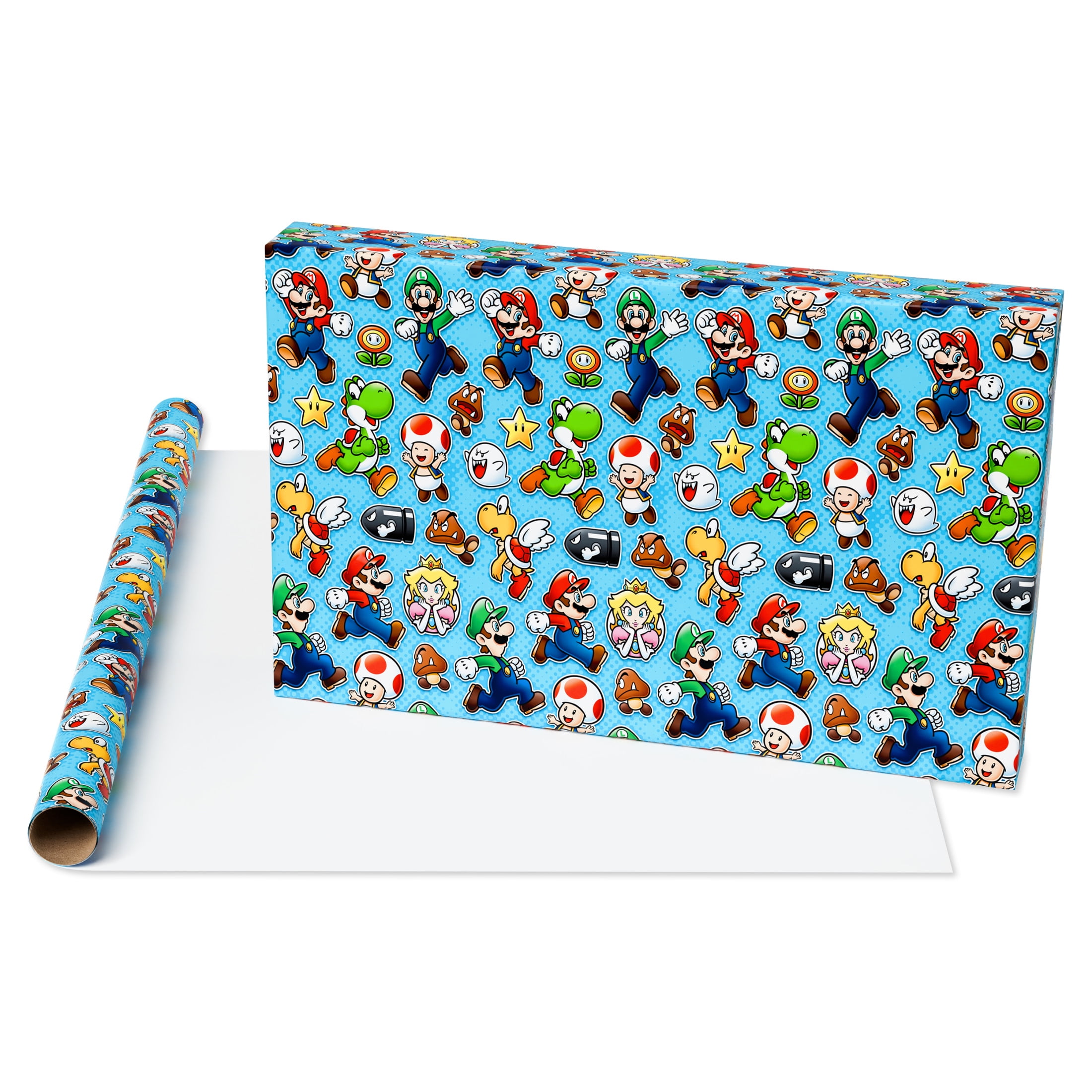 American Greetings 20 Sq. ft. Super Mario Wrapping Paper for Kids (96 in. x 30 in., 1-Roll)
