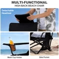 thumbnail image 6 of Walchoice Low Beach Chair, High Back Chair with Comfortable Pillow for Adults, Oversized Seat Chair with Cup Holder & Carry Bag for Outdoor Lawn Camping Picnic, Heavy Duty & Lightweight - Black, 6 of 9