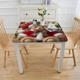 thumbnail image 3 of HAOXIT Cute Holly Leaves Rectangle Picnic BBQ Table Cloths Polyester for Kitchen White, 3 of 7