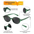 thumbnail image 3 of Gafas de Sol FEISEDY Retro Ovaladas B1171 Verde Transparente para Mujer, 3 of 7