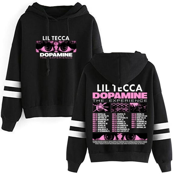 Lil Tecca The Dopamine Experience Tour Merch Hoodies Pocketless Parallel Bars Sleeve Streetwear