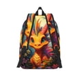thumbnail image 2 of Picia Colorful Flower Chameleon Printed Canvas Daypack - Stylish and Durable Vintage Compact Backpack - Class, Work, Travel, or Laptop Bookbag,Organized Compartments-Small, 2 of 6