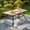 Wood Grain-59.6" x 37.2", variant on SUMMIT LIVING 60" x 36" Rectangle Metal Outdoor Patio Dining Table for 6, Wood-Grain Patio Table with Umbrella Hole