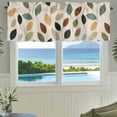 thumbnail image 3 of Vintage Leaf Valances for Windows Spring Abstract Green Brown Leaf Plant Linen Texture Rod Pocket Curtain Valance Window Treatment Short Curtains for Kitchen Living Room, 42"x18", 3 of 9