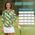 thumbnail image 7 of Uorisanigo Striped Four-Leaf Clover Womens Moisture Wicking Casual Tennis Activewear Versatile Fashionable Long Sleeve Golf Polo Shirts with 1/4 Zipper Casual Outing Wear Pullover, 7 of 7
