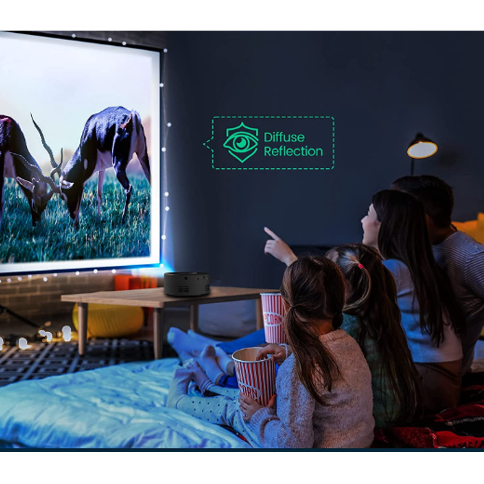 GJX Projector,Wired Screen Sharing Function Mini Projector,Multi Functional Interface Small Projector