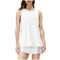 thumbnail image 2 of Zedker Womens Workout Tank Tops Lightweight Sleeveless Loose Fit Athletic Running Tennis Yoga Shirts White Plus M, 2 of 4