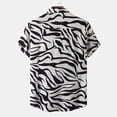 thumbnail image 4 of Inglocry Men's Hawaiian Zebra Print Shirt Button Up Short Sleeve Collar Animal Print Shirt Tops Cheetah Print Tops Zebra L, 4 of 7