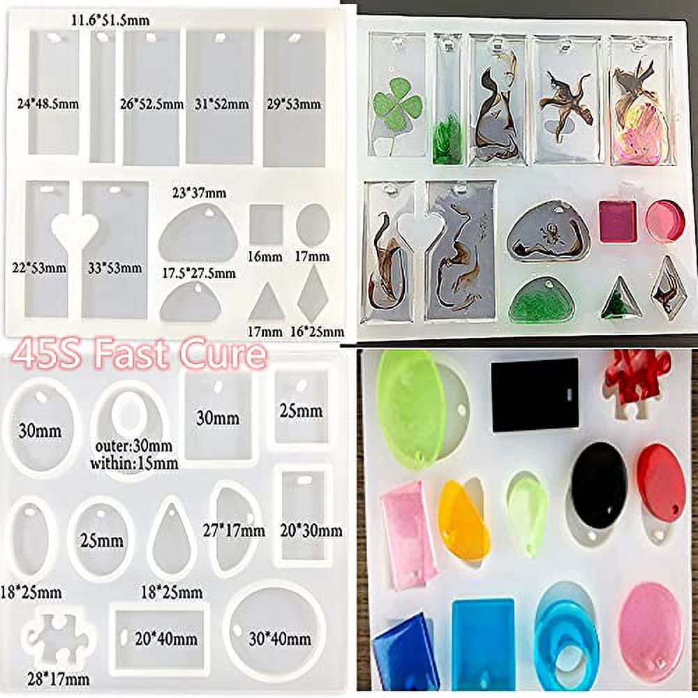 1KG Lastest Uv Hard Resin,45S Fastest Curing,Ultraviolet Solar No Yellewing High Transparency Resin +5 Type of Silicone Resin Tool Cup Stick for Jewelry Making Casting & Coating,Craft DIY