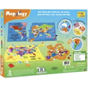 Imagimake Mapology USA, Europe & World Map Puzzle with Country Flags and Capitals for Kids 5+