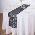 thumbnail image 2 of BalsaCircle 12x108" Black Tulle Embroidered Leaves Vines Sequins Table Runner Party Events Decorations Supplies, 2 of 8