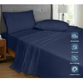 thumbnail image 4 of Royale Linens 100% Organic Cotton King Flat Sheet Only - Super Soft - Percale Top Sheets - King Flat Sheet Sold Separately - Breathable, Cool & Crisp Navy Sheets Only (105" x 102", Navy), 4 of 9