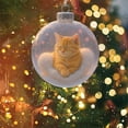 thumbnail image 3 of BGZLEU Cute Cat Christmas Glass Ornaments Collection, Xmas Tree Kitten Ball Ornament, Vivid 3D Animal Decoration, for Cats Lovers, Party Centerpiece Mantel, Fall Winter Home Decor(Amber), 3 of 5