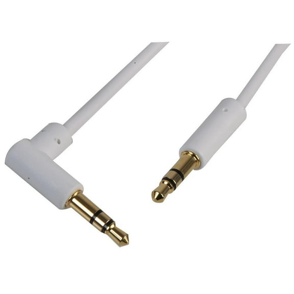 PRO SIGNAL - Slim 3.5mm Stereo Jack Plug to 90 Degree Jack Plug Lead, 5m White