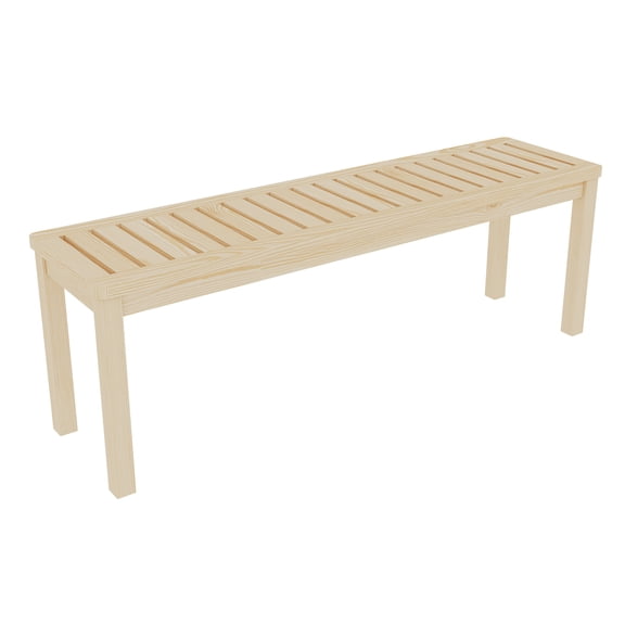 52.1" Outdoor Wood Bench with Slatted Seat,Modern Bench,Perfect for Patio,Backyard,Entryway,Hallway,Living Room,Bedroom,Front Door