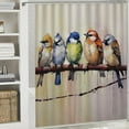 thumbnail image 5 of COMIO Painting Rustic Forest Wildlife Birds Tree Branches Shower Curtain for Bathroom Decoration White, 5 of 6