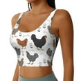 thumbnail image 2 of Xecao Retro Rooster for Sports Bra with Removable Pads, Crop Tank Top Design, Women's Longline Sports Bra - Non-Wired - XX-Large, 2 of 9