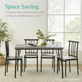 thumbnail image 3 of Best Choice Products 5-Piece Indoor Modern Metal Wood Rectangular Dining Table Furniture Set w/ 4 Chairs - Black, 3 of 8