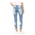 thumbnail image 4 of Cover Girl Plus Size High Waisted Cute Ripped Patched Repair Blue Skinny Juniors, Medium, 14, 4 of 10