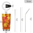thumbnail image 4 of Fall Maple Leaves Insulated Tumbler with Lid and Straw Stainless Steel Double Wall Vacuum Travel Mug Coffee Tumbler Water Cup 20oz Keep Cold or Hot Gift for Men Women Sports Hiking, 4 of 5