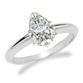 thumbnail image 1 of 2 Carat IGI Certified Pear Shape Lab Grown Diamond 14K White Gold Solitaire Engagement Ring Size 8(G-H Color, VS2 Clarity), 1 of 1