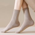 thumbnail image 4 of Tao Tao Womens Crew Socks, Casual Knit Cotton Comfy Breathable Cool Dress Socks for Girls Gray Free Size, 4 of 6
