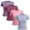 Purple+Red+Pink+Blue, variant on Women's 4 Pack Yoga Tops Slim Short Sleeve Crew Neck Breathable Sports Workout Shirts