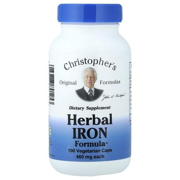 Christopher's Original Formulas Herbal Iron Formula, 460 mg, 100 Vegetarian Caps