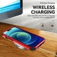 thumbnail image 2 of ELEHOLD Hybrid Case for iPhone 16 6.1" Rugged Shockproof Anti-Scratch Anti-Fingerprint Protective Hard PC Cover Support Wireless Charging for iPhone 16 -Red+Black, 2 of 6