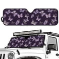 thumbnail image 2 of HUIACONG Sunshade Sun Shade Windshield Heat Shield Sun Visor Mat Compatible with Jeep Wrangler Rubicon Sahara TJ JK JKU 2 Door & 4 Door Purple Butterfly, 2 of 6