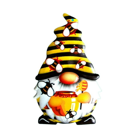 

ZPAQI Wrought Iron Bee Gnome Christmas Tree Pendant Hanging for Creative Ornament for New Year Farmhouse Front Door Decoration