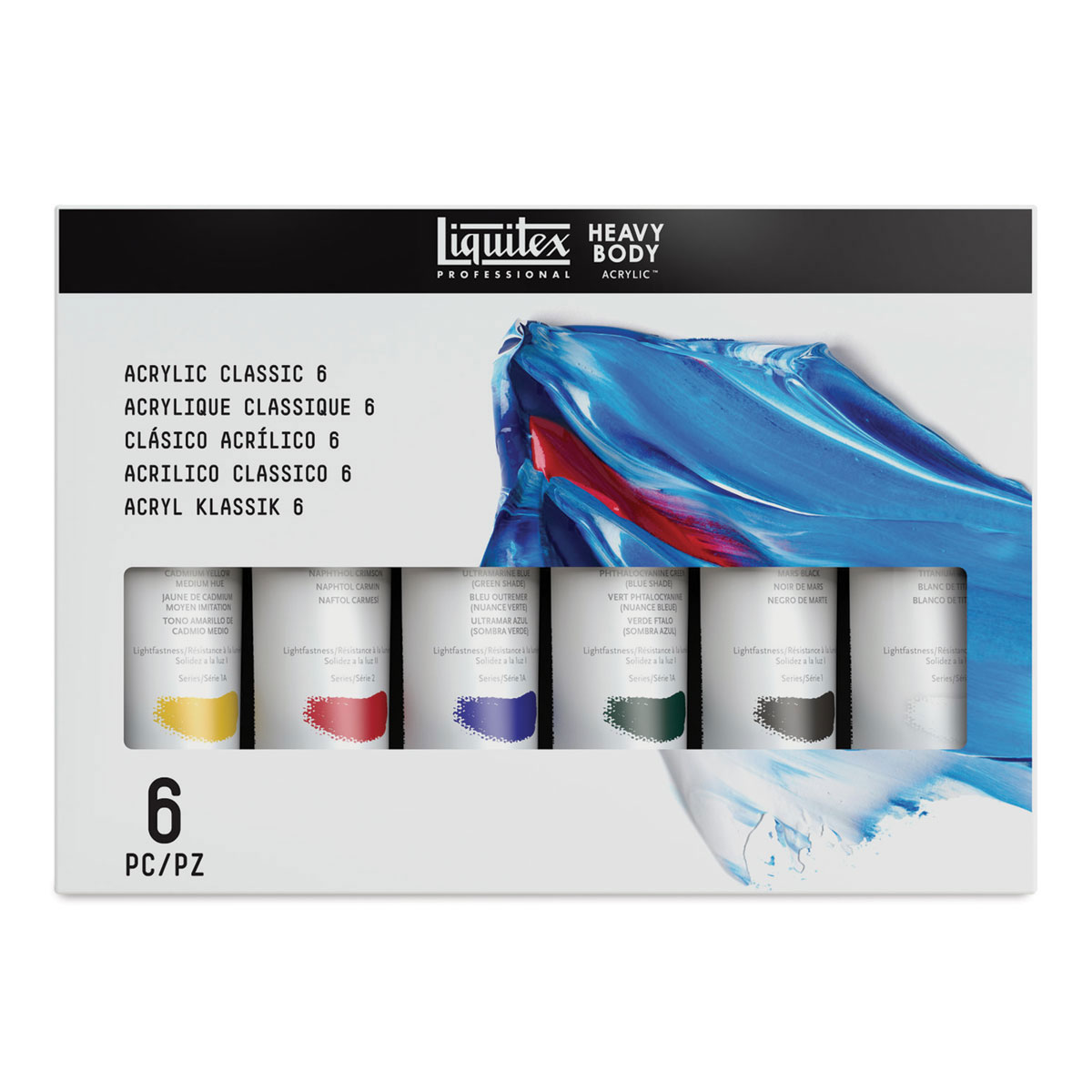 Liquitex Professional Heavy Body Acrylics - Set of 6, Classic Colors, 59 ml