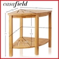 thumbnail image 5 of Casafield Bamboo Bathroom Corner Stool with Storage Shelf, 2-Tier Spa Bench, 5 of 8